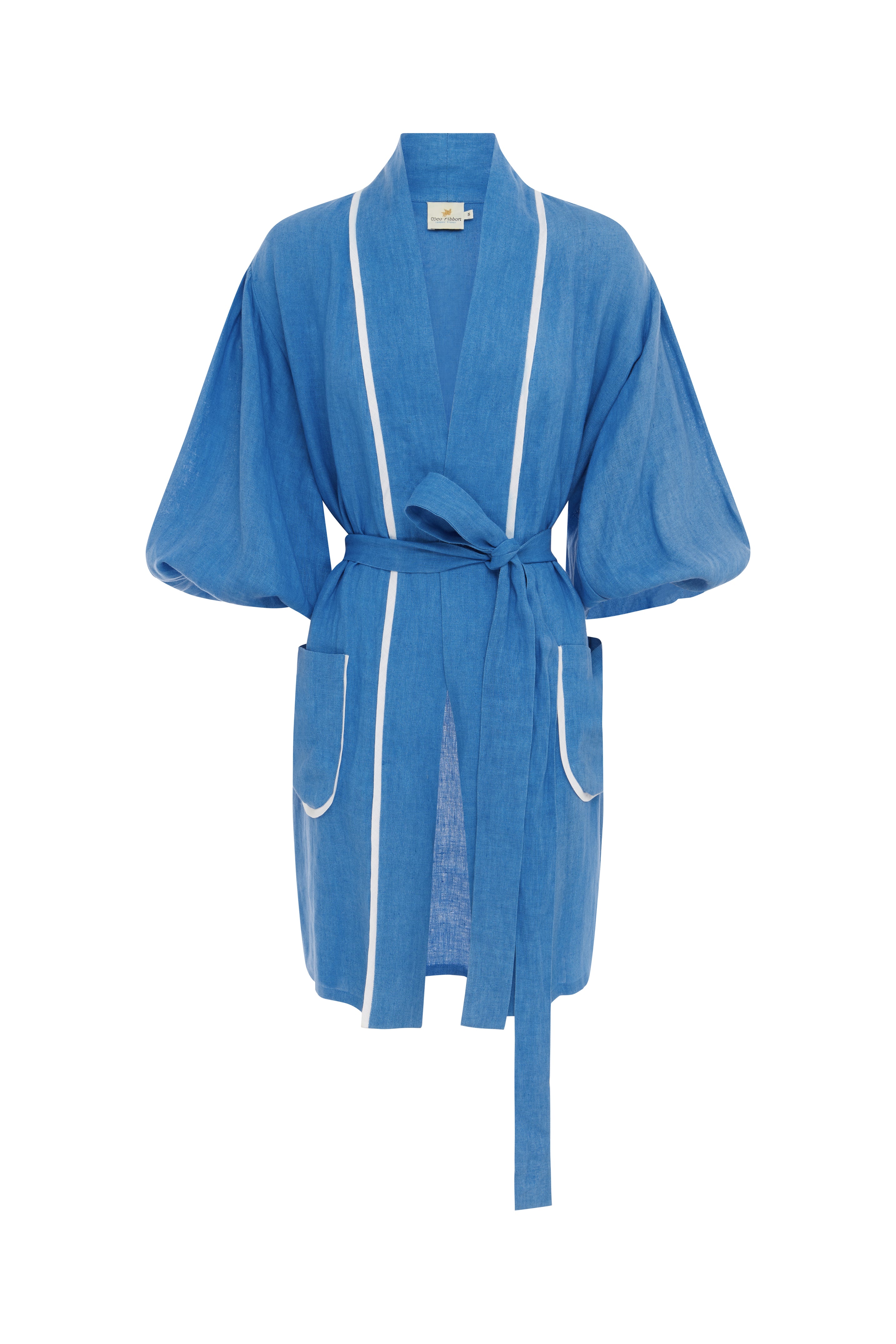 LONG Cape Amarin Beach-to-Bar Robe in Solid Blue