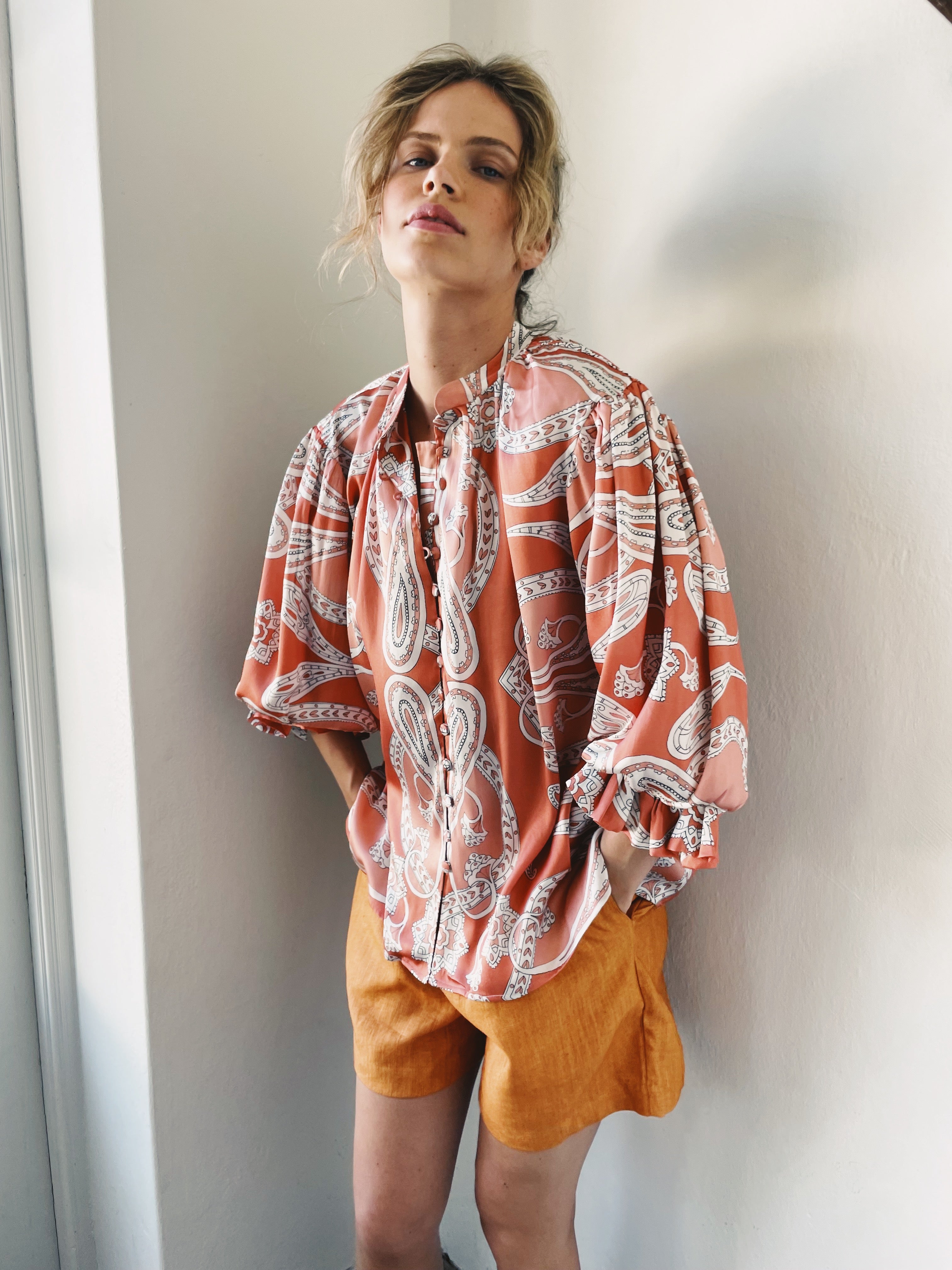Amalfi Blouse | Caramel Paisley