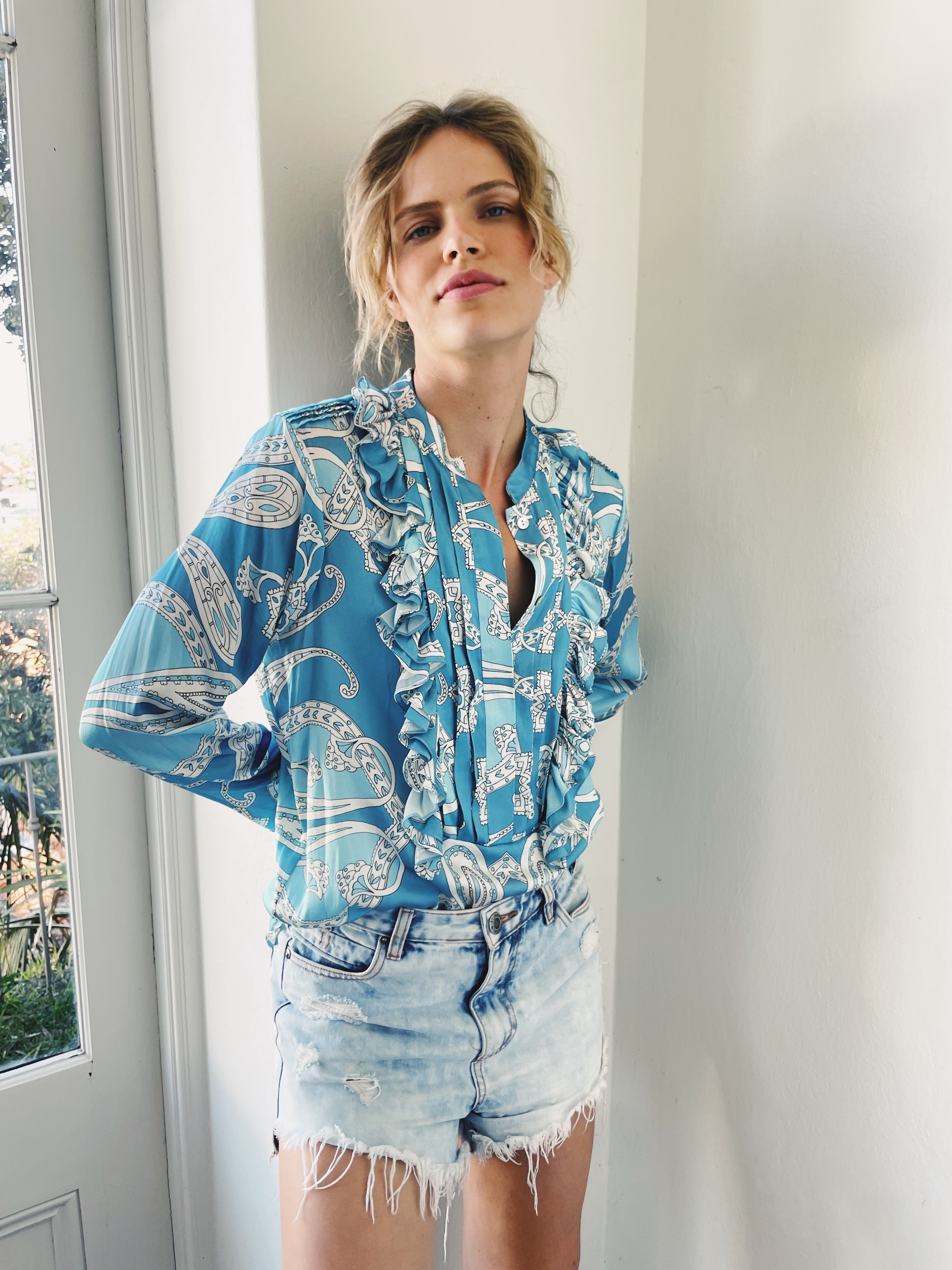 Bellagio Blouse | Blue Paisley