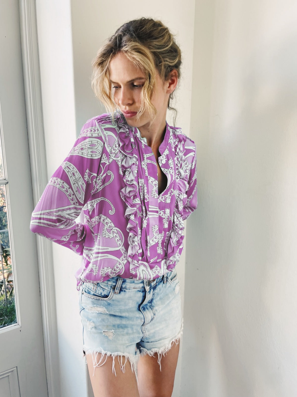 Bellagio Blouse | Lavender Paisley