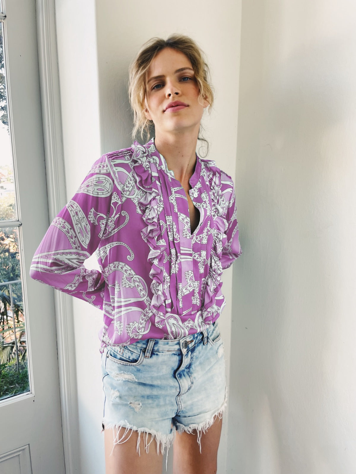 Bellagio Blouse | Lavender Paisley