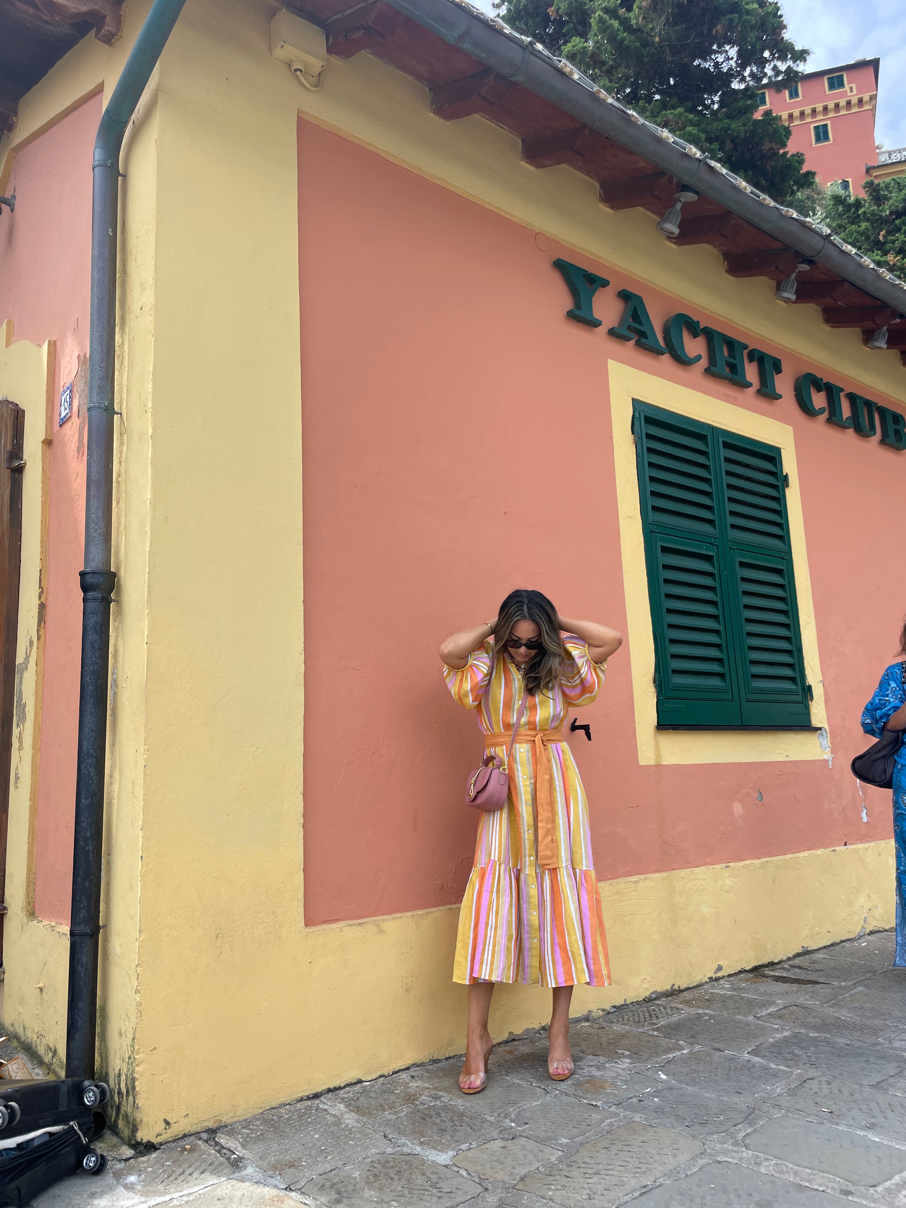 I'd Rather Be In Capri Yellow Stripe Dress