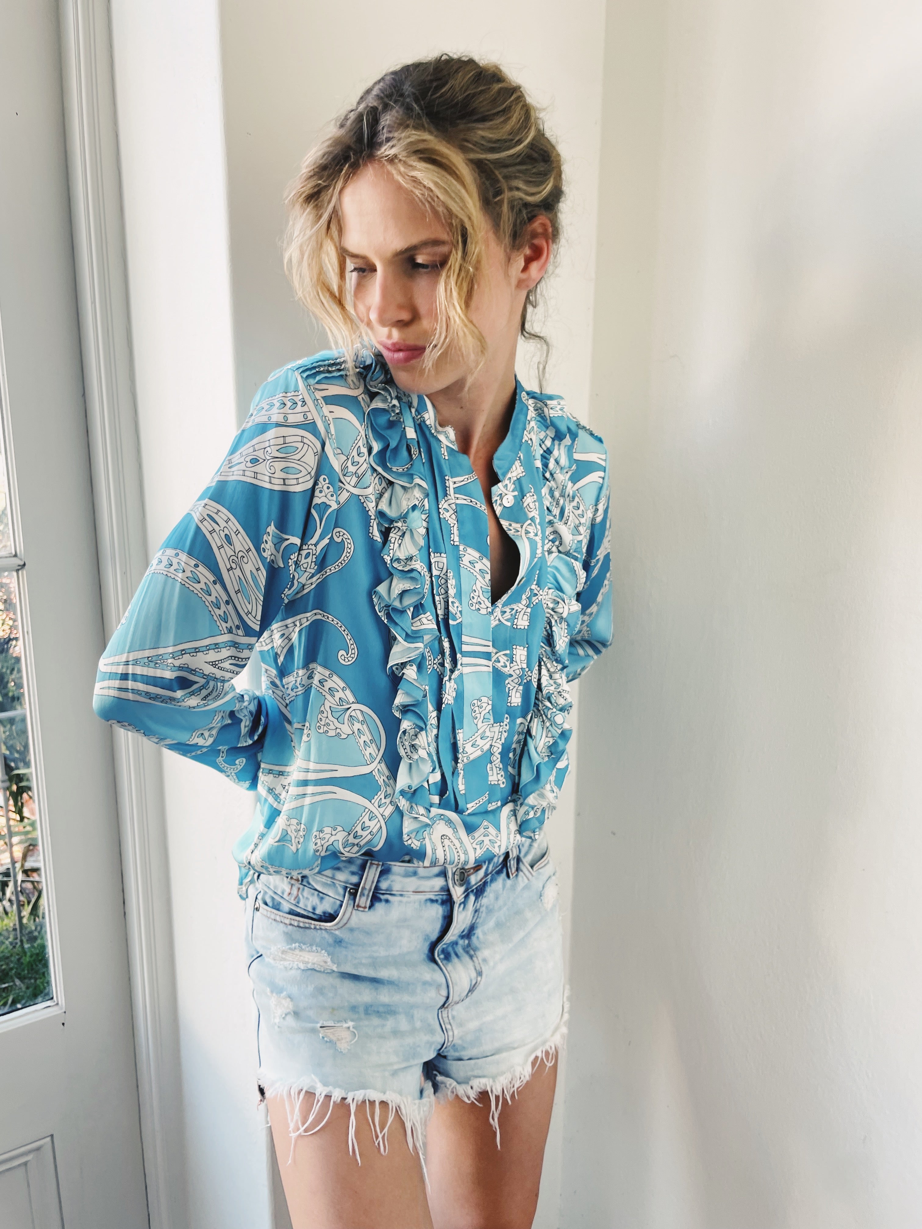 Bellagio Blouse | Blue Paisley