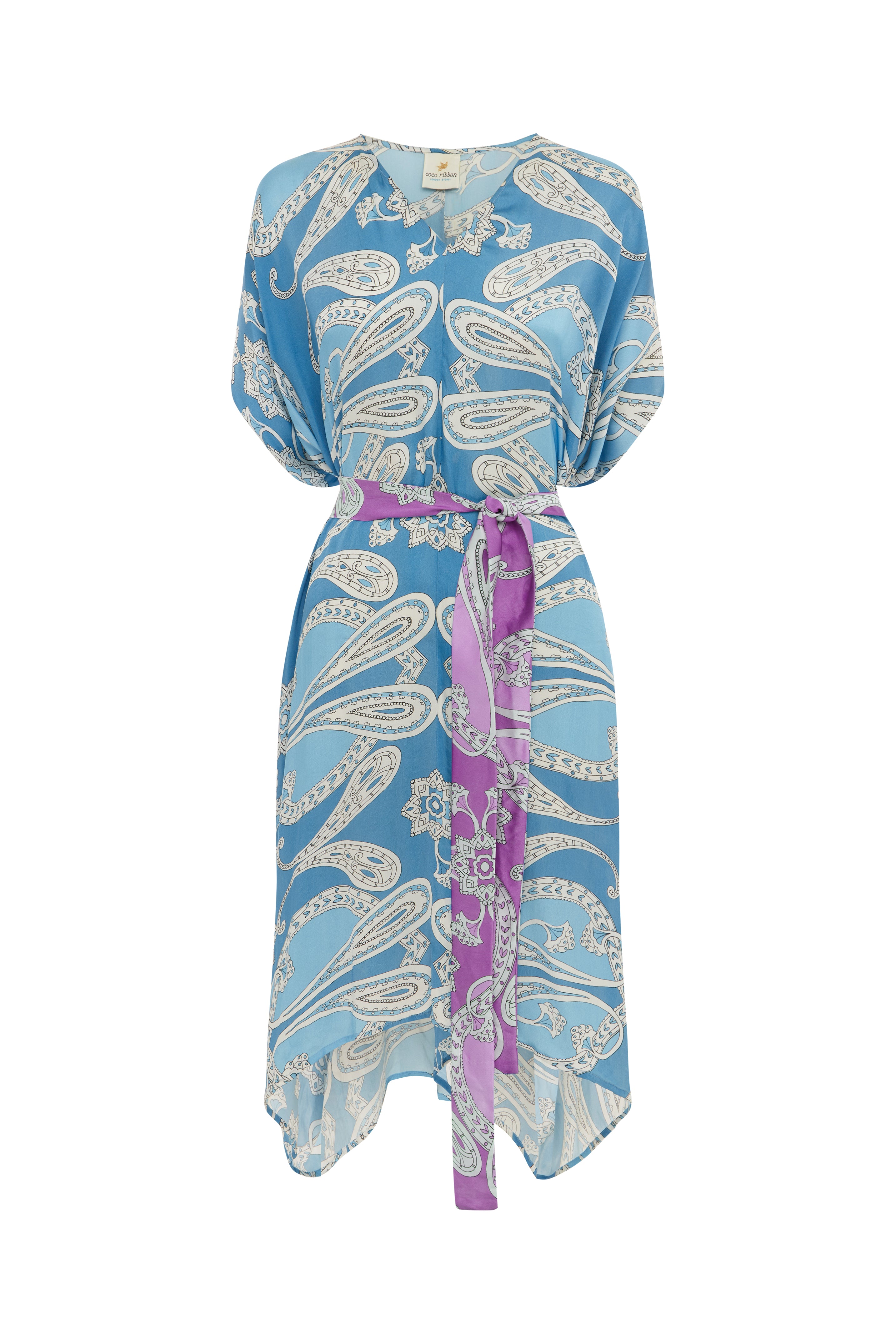 By The Sea Kaftan In Blue Paisley