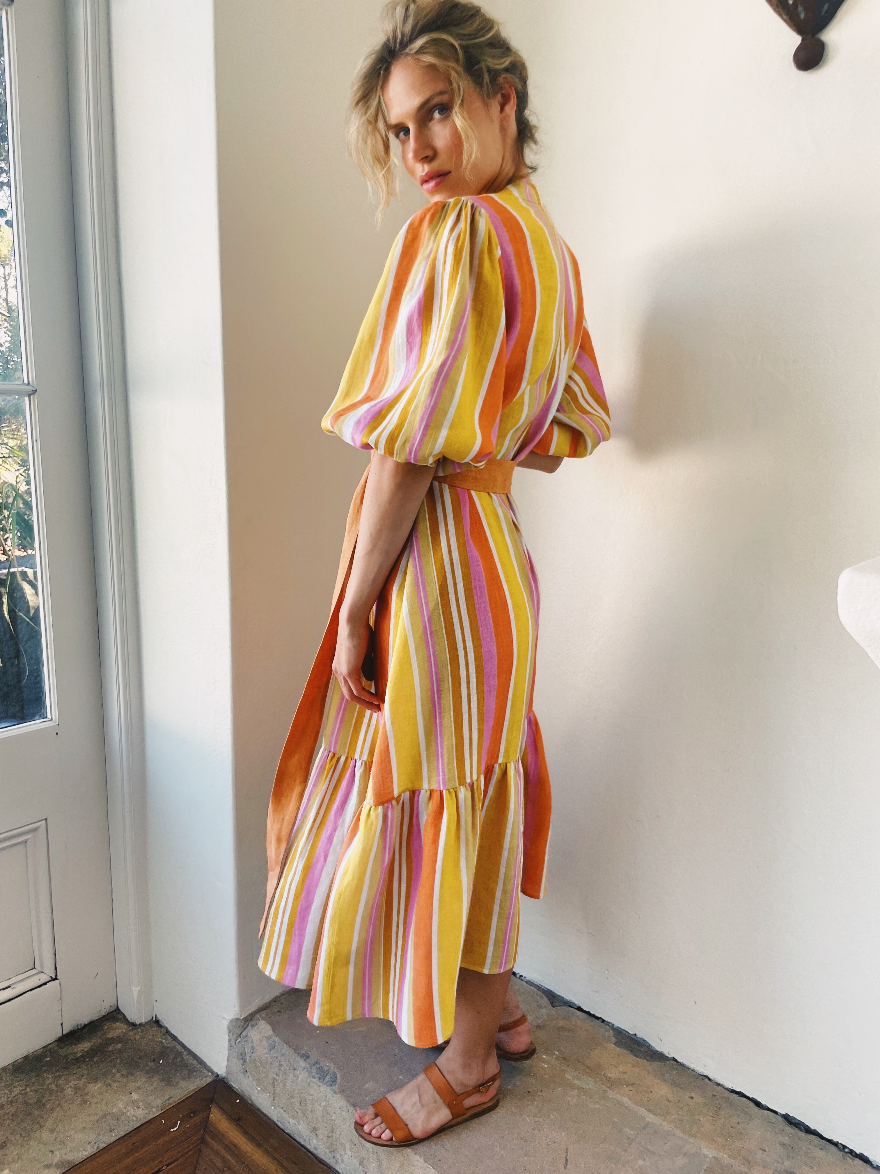 I'd Rather Be In Capri Yellow Stripe Dress