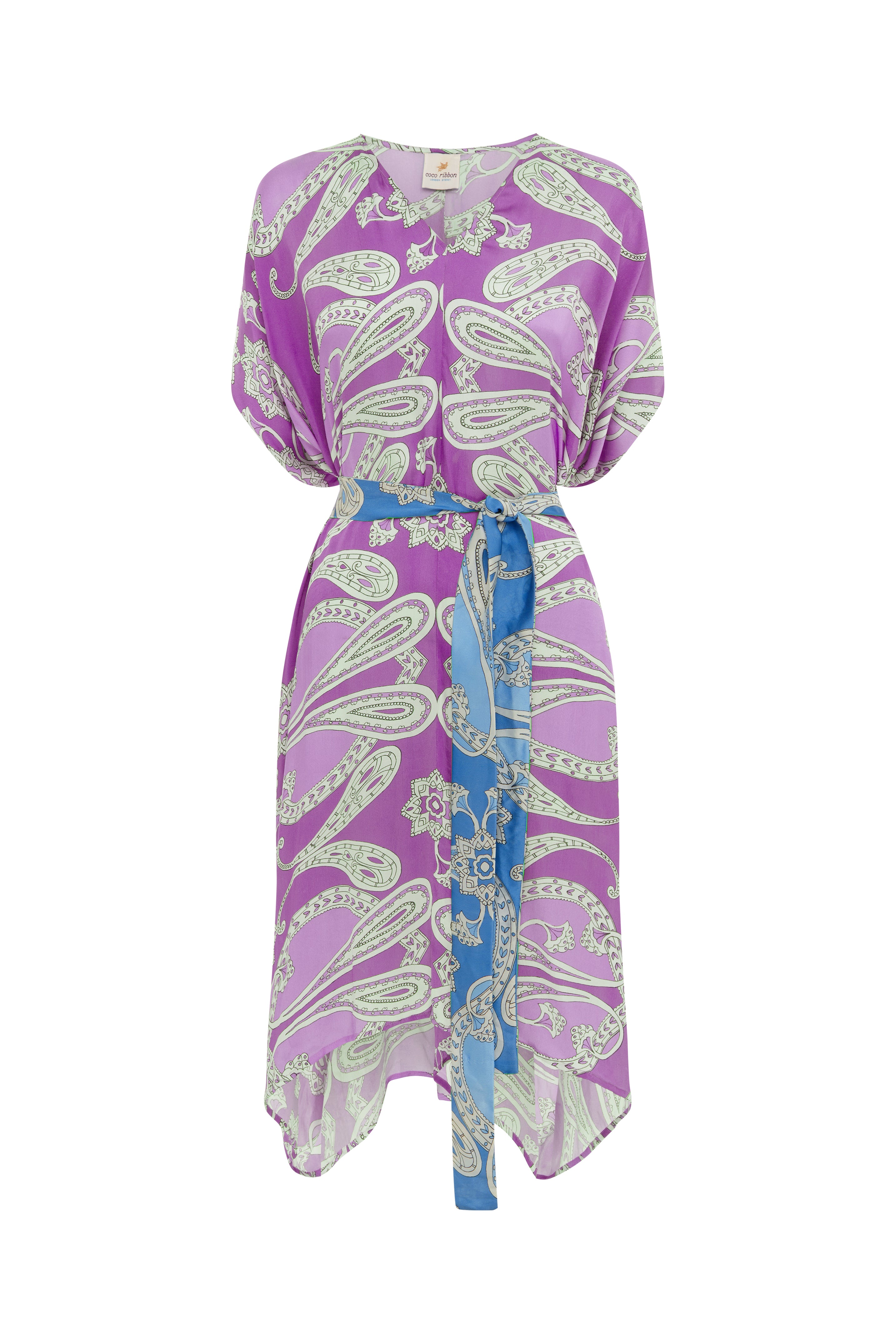 By The Sea Kaftan in Lavender Paisley