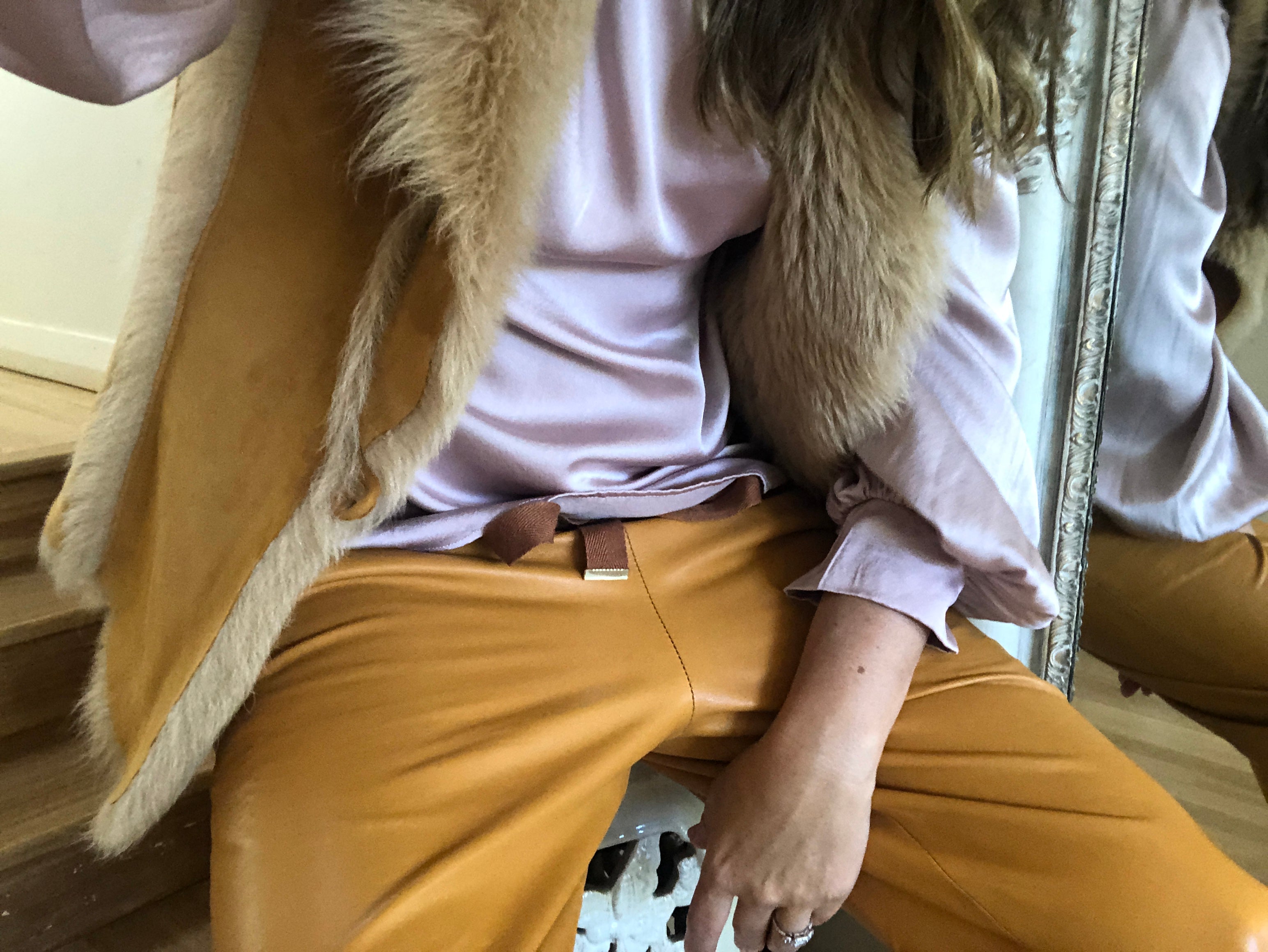 Toscana Shearling Gilet Vest in Caramel
