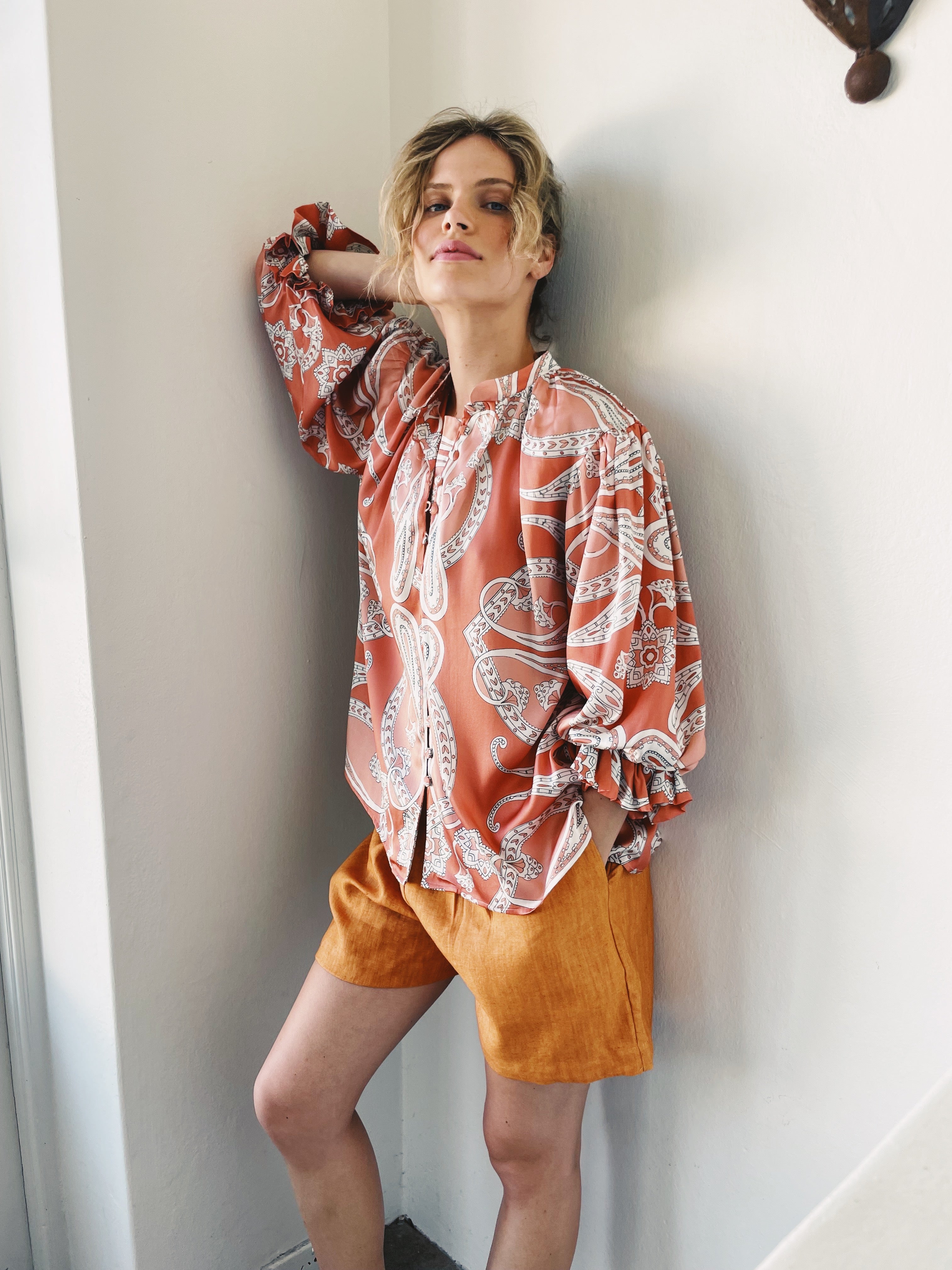 Amalfi Blouse | Caramel Paisley