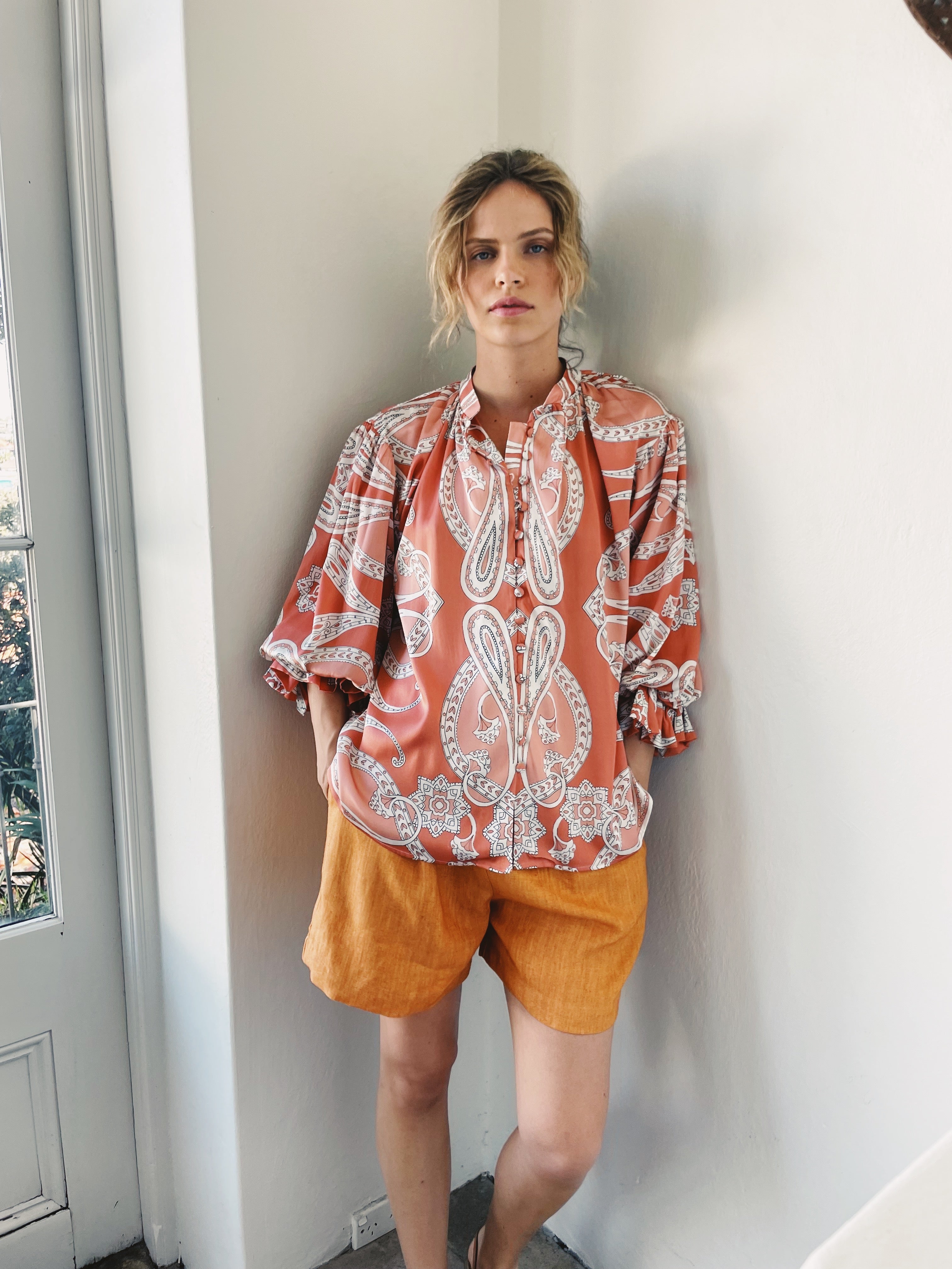Amalfi Blouse | Caramel Paisley