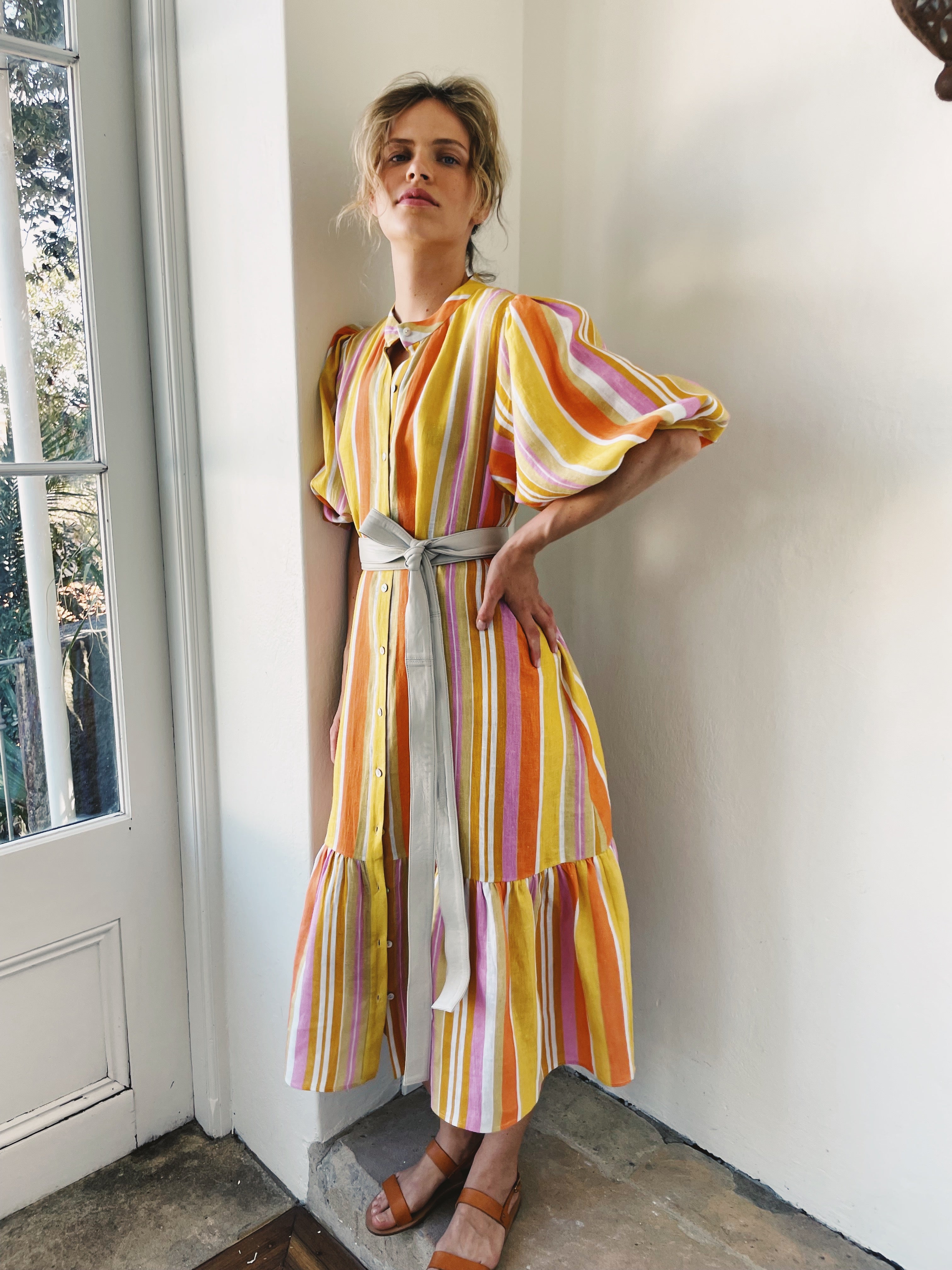 I'd Rather Be In Capri Yellow Stripe Dress