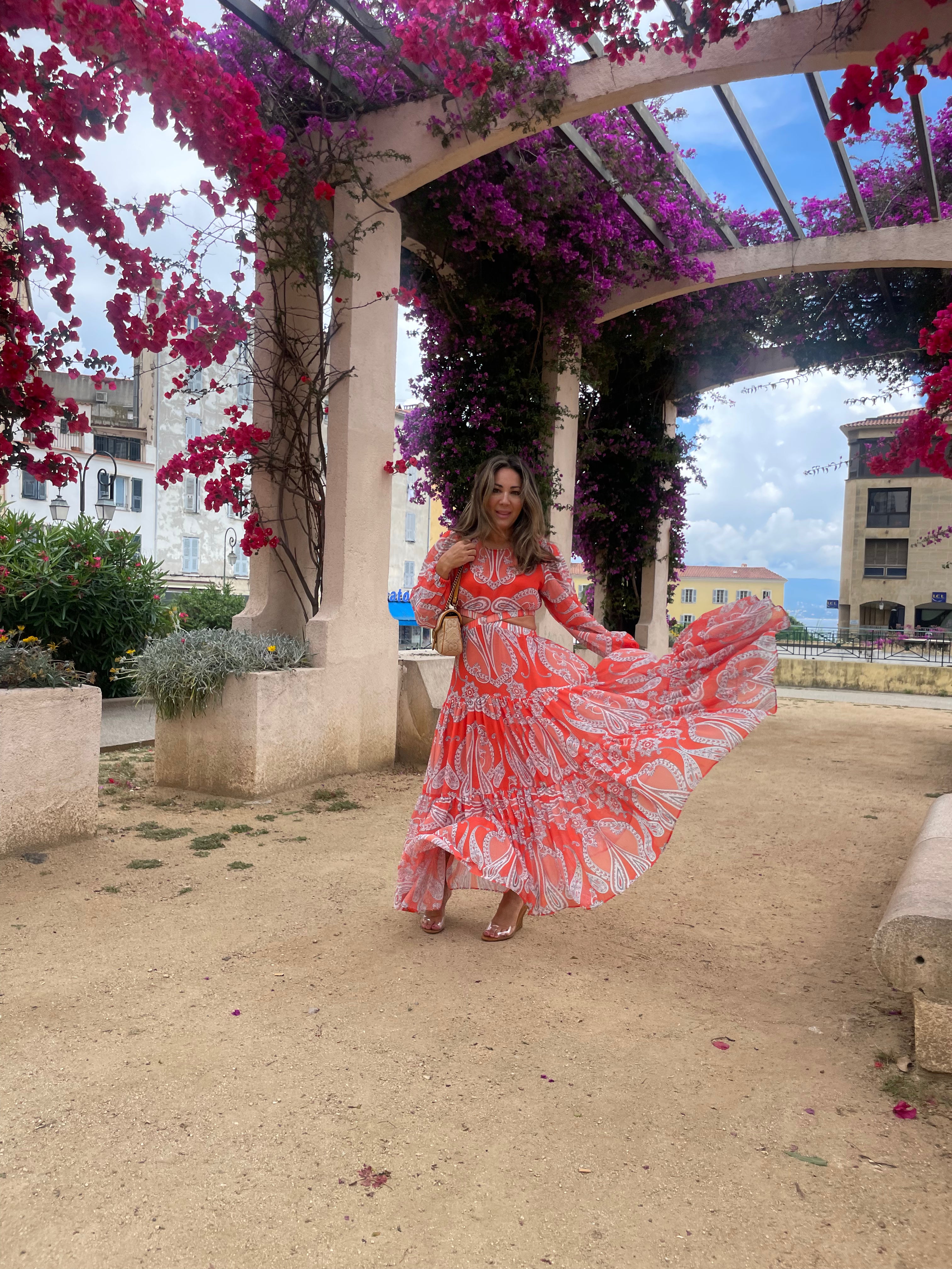 Marrakesh Sunset Orange Paisley Dress