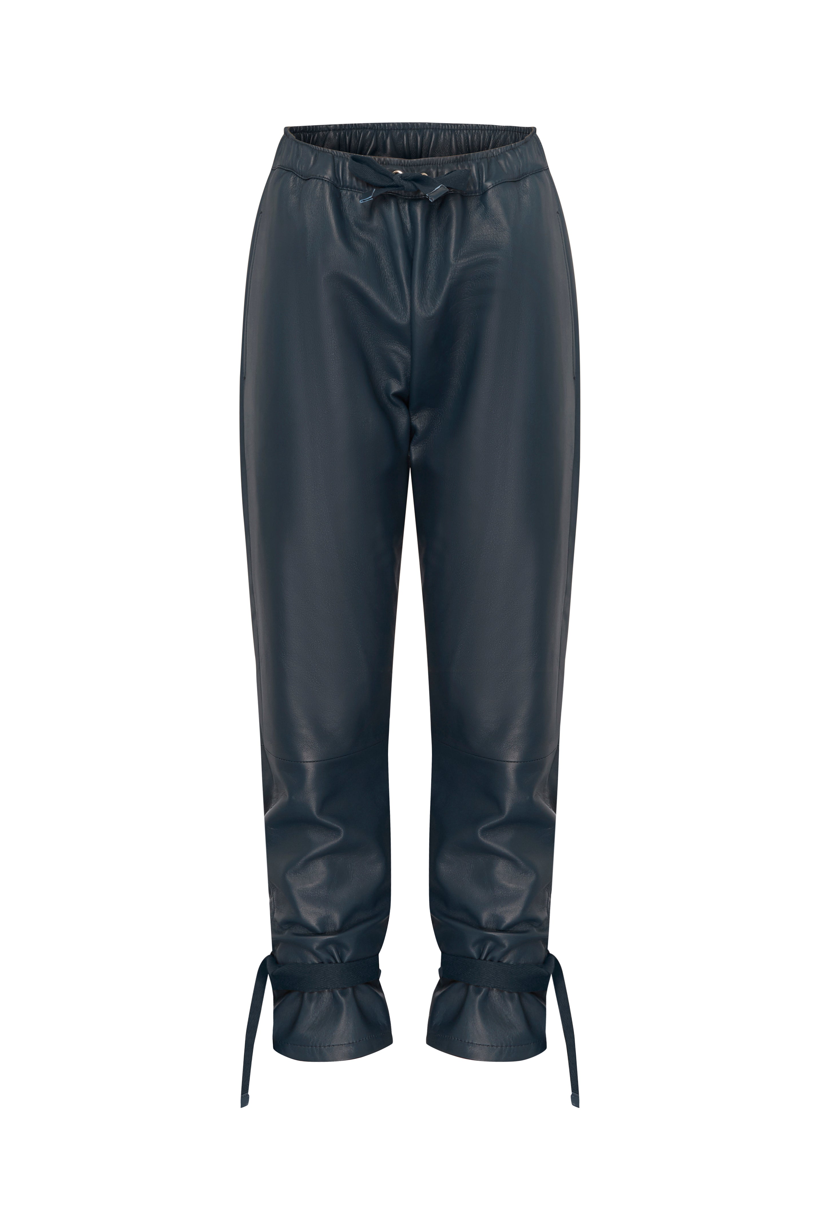 Selina Leather Pants in Navy