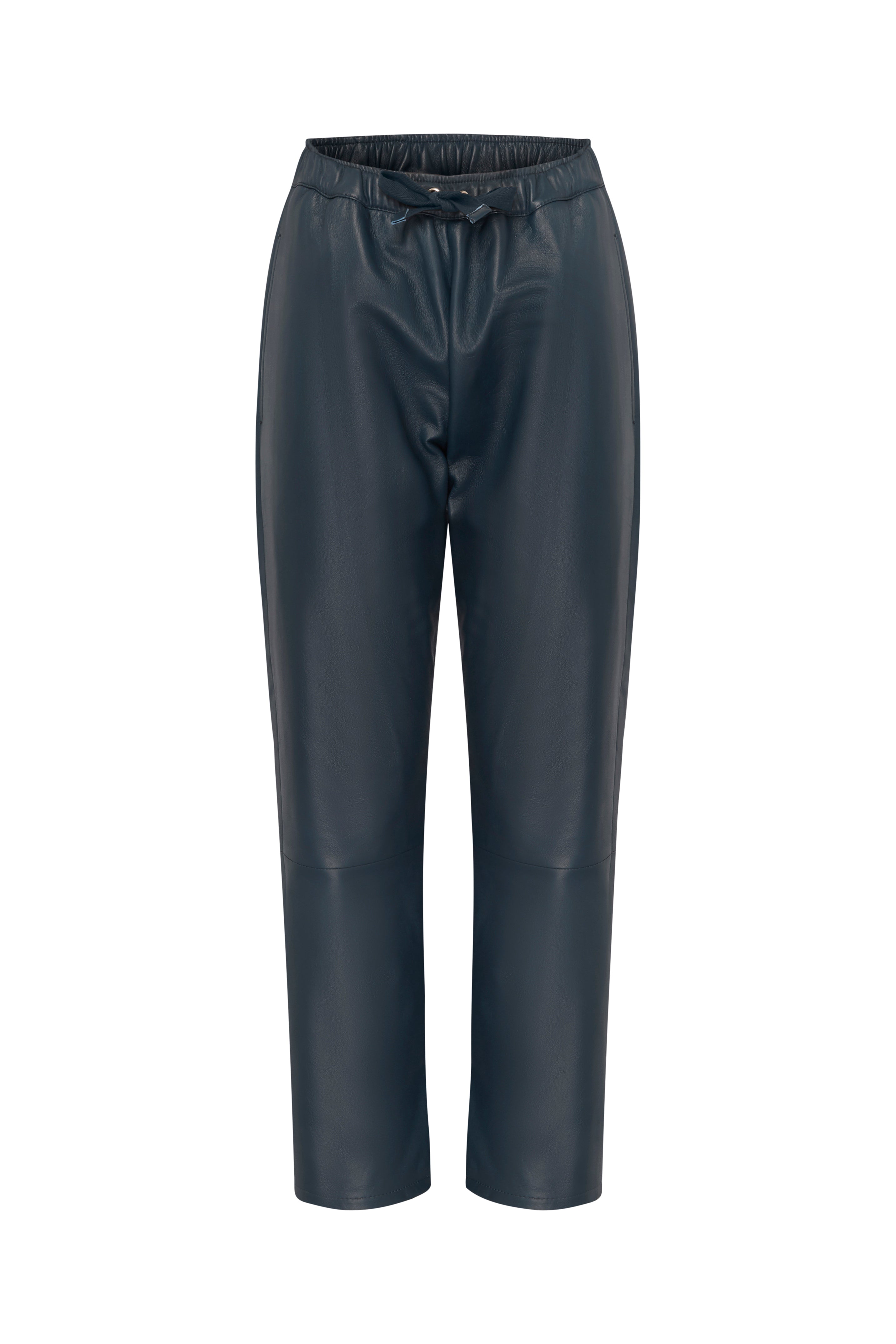 Selina Leather Pants in Navy