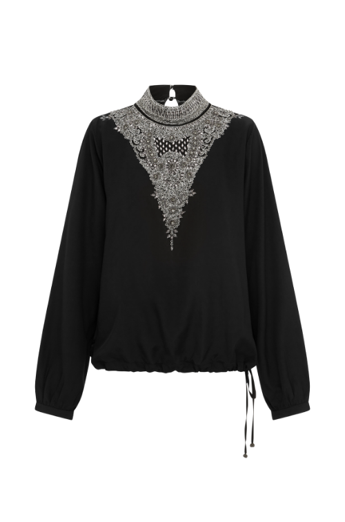 Embellished Black Blouse