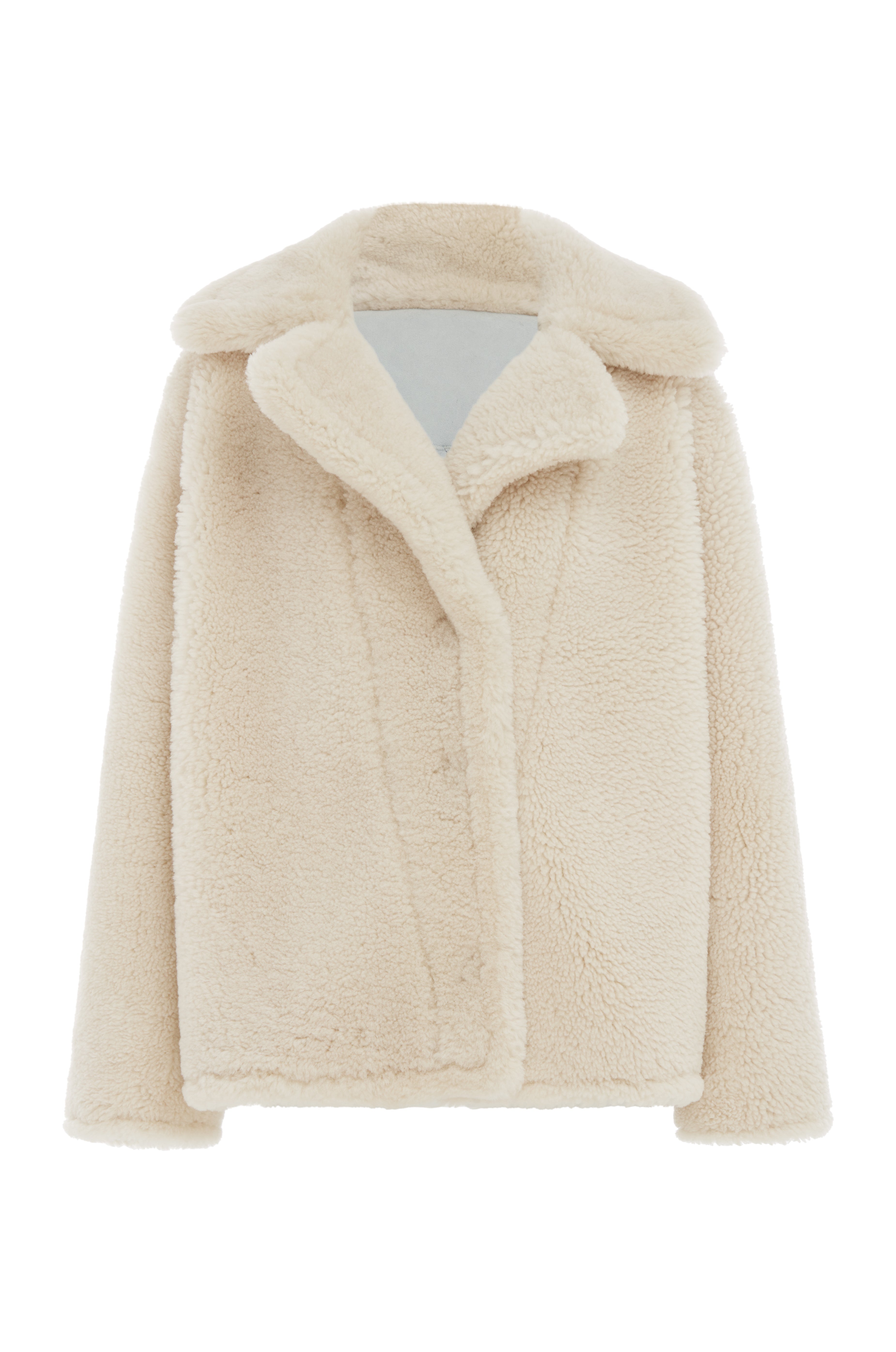 Luxe Sheepskin Coat in Cream or Navy