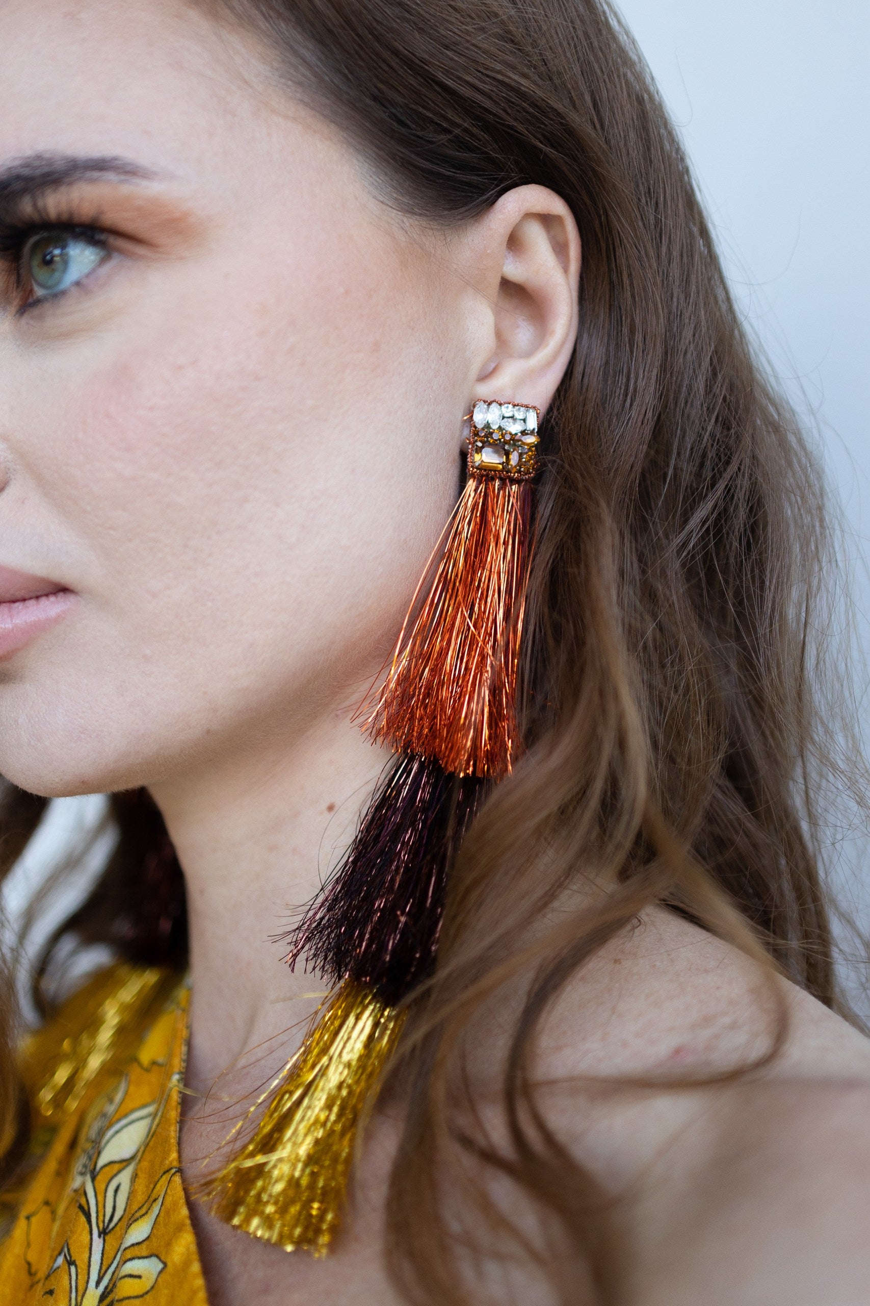 Orange statement outlet earrings