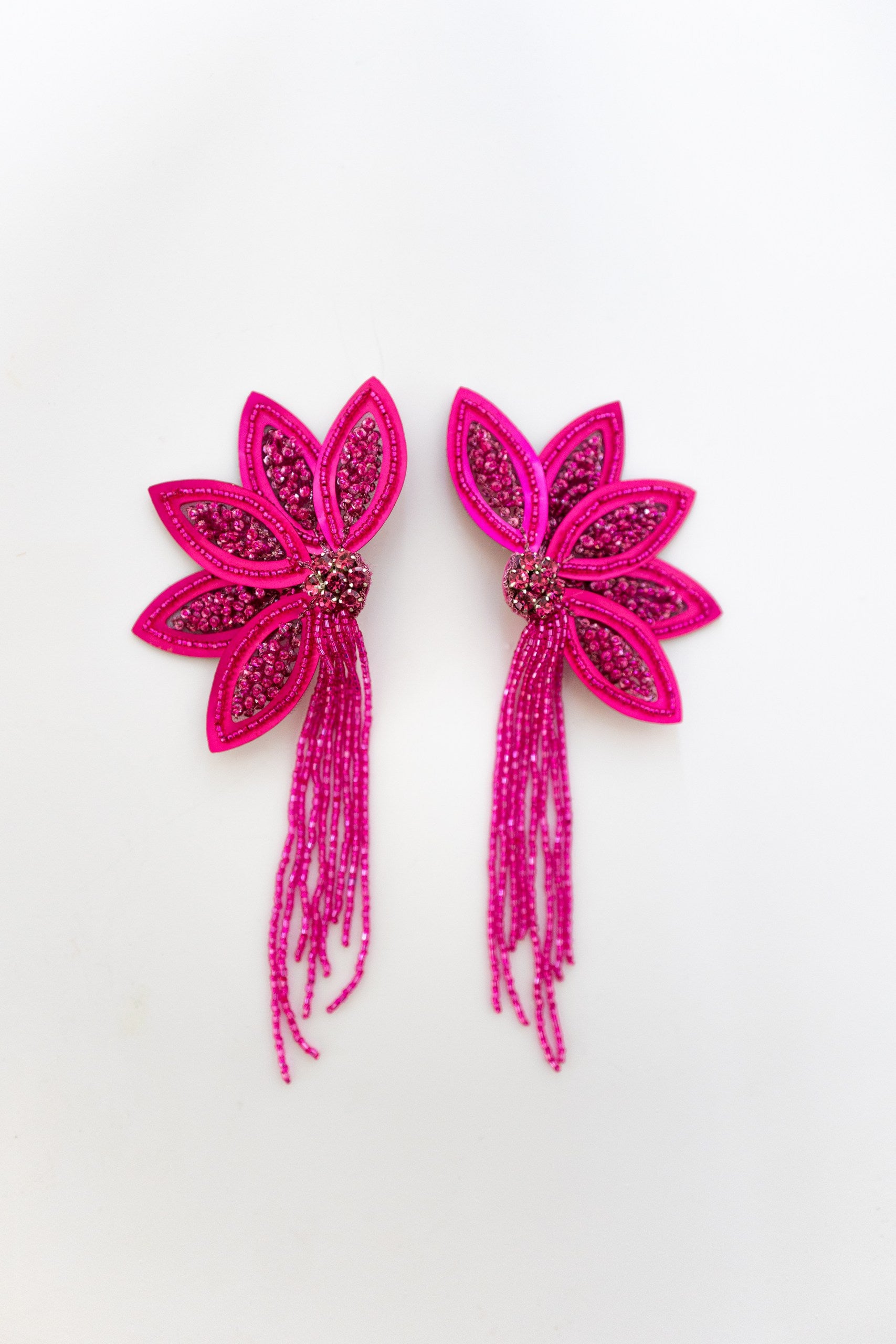 The Future is Fuchsia Sequin Floral Earrings
