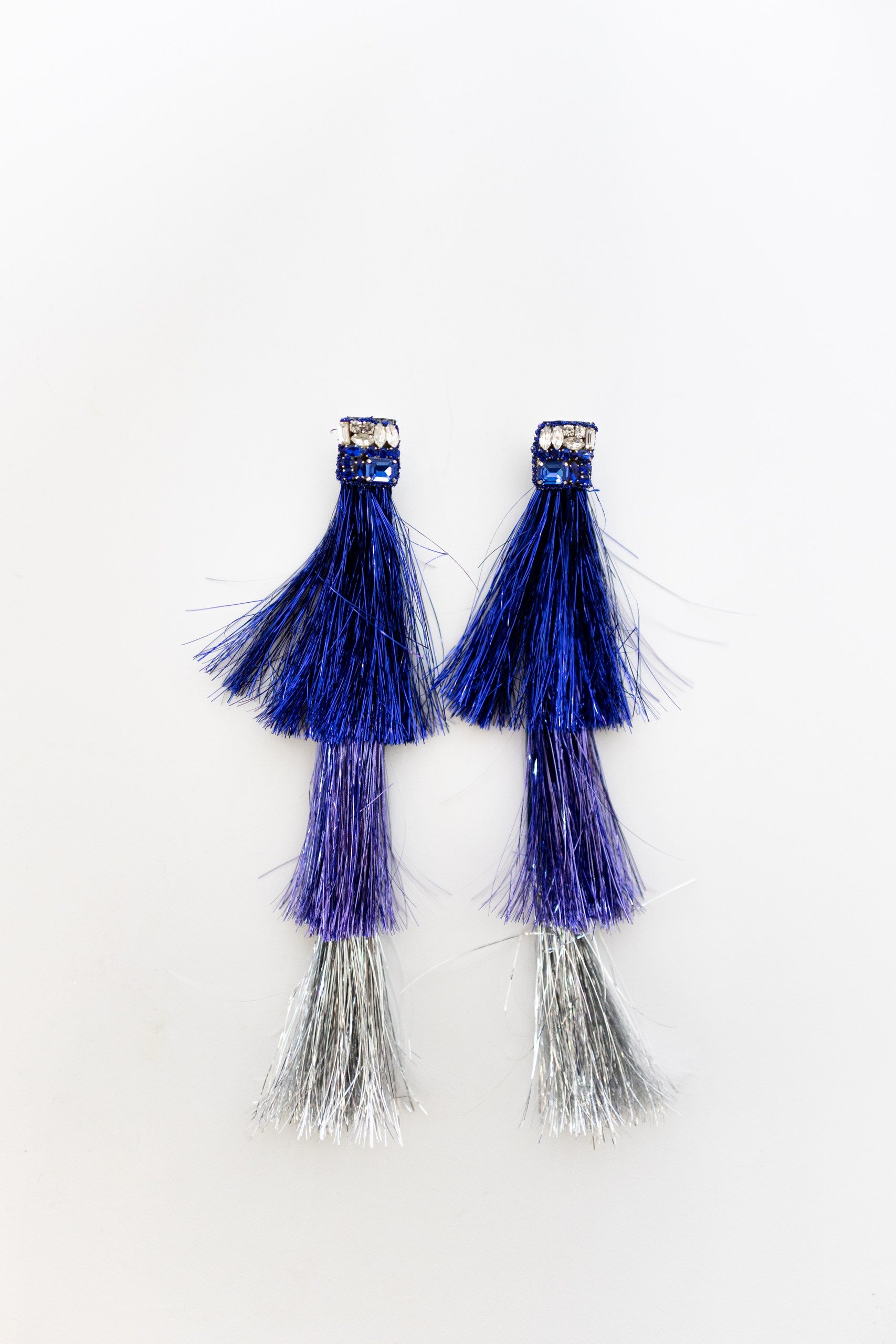 Purple shop tassel earrings