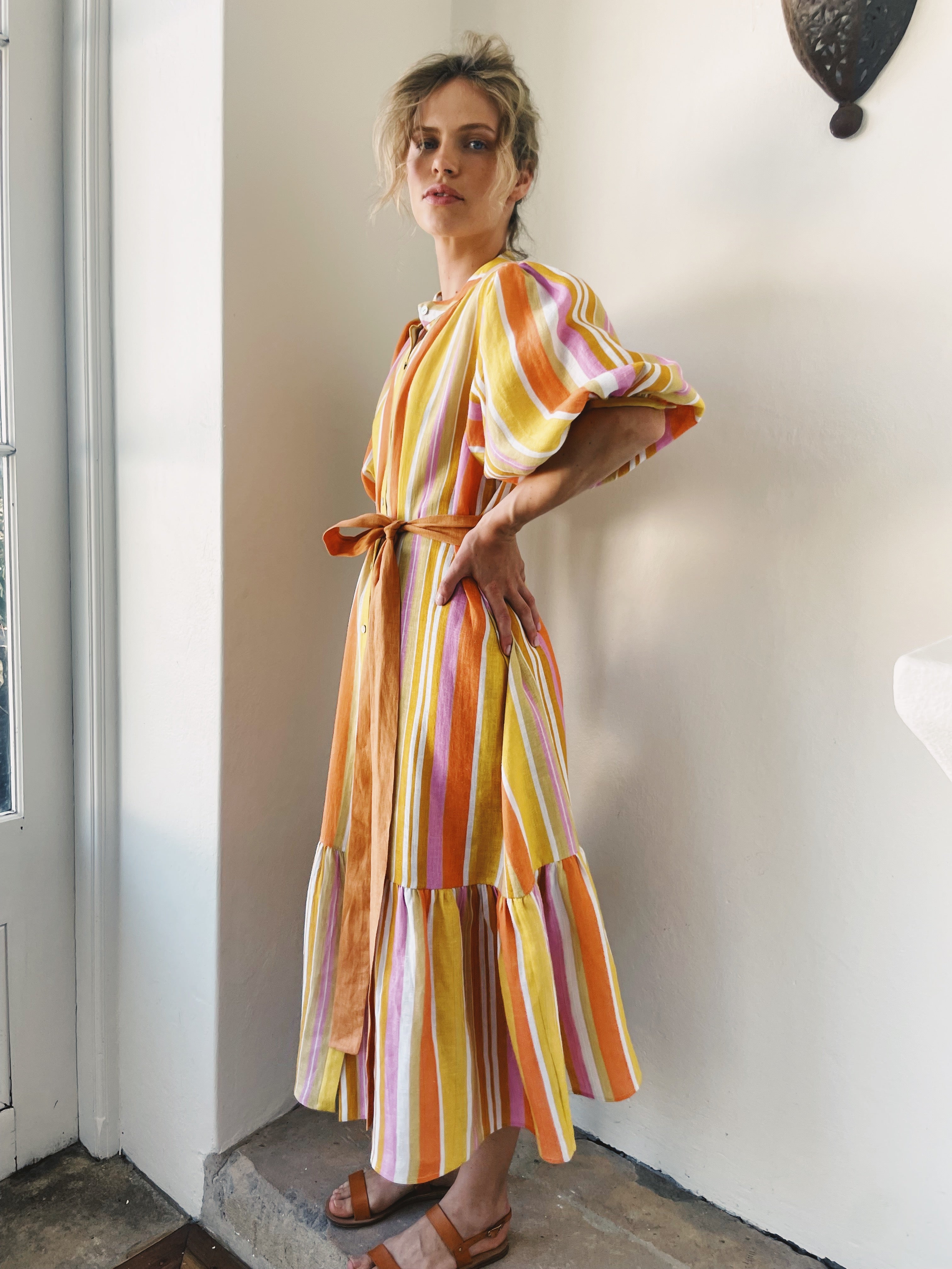 I'd Rather Be In Capri Yellow Stripe Dress