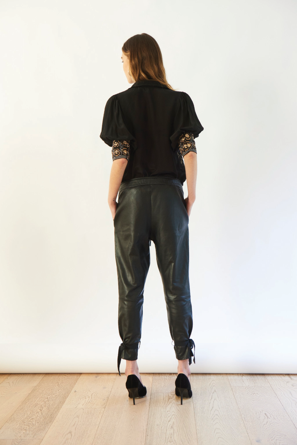 Selina Leather Pants in Black