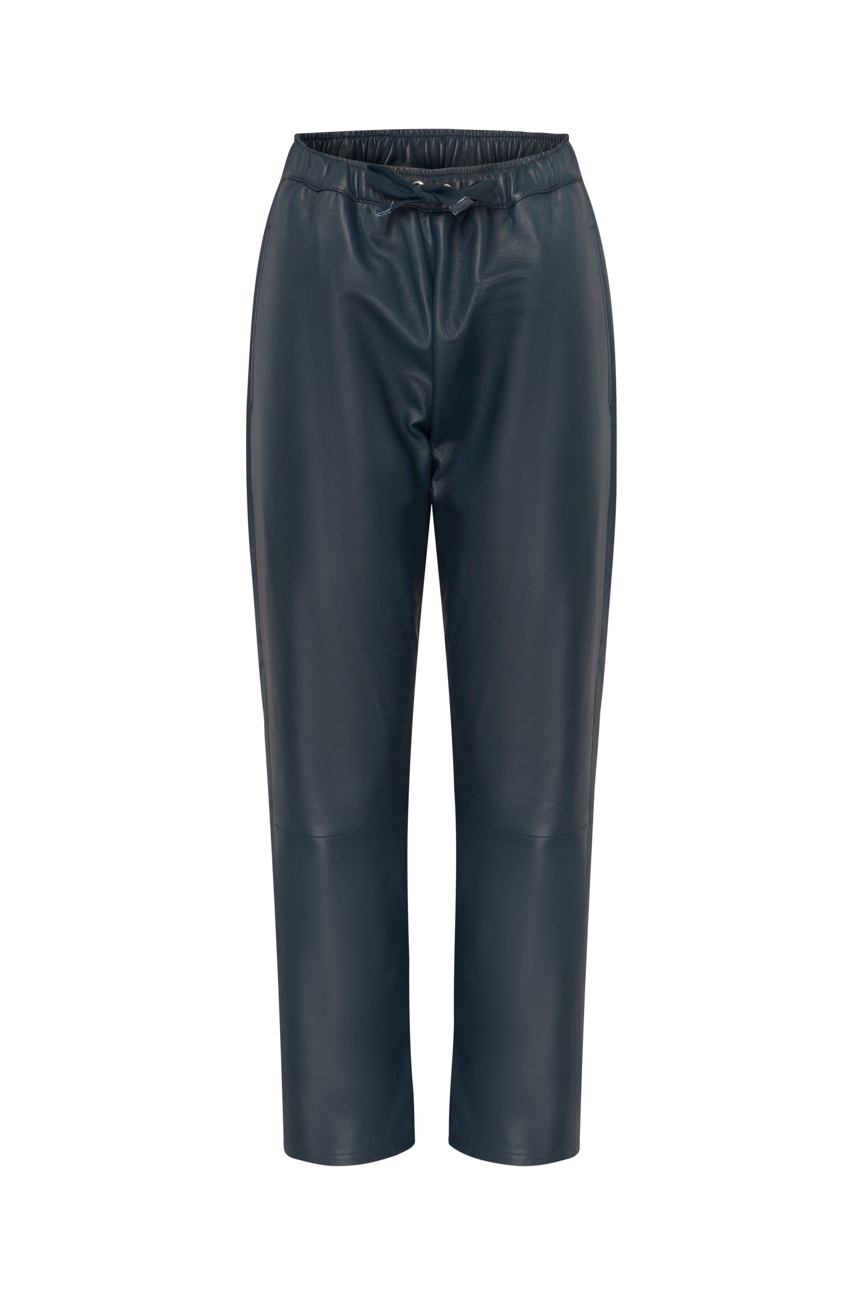 Selina Leather Pants in Navy